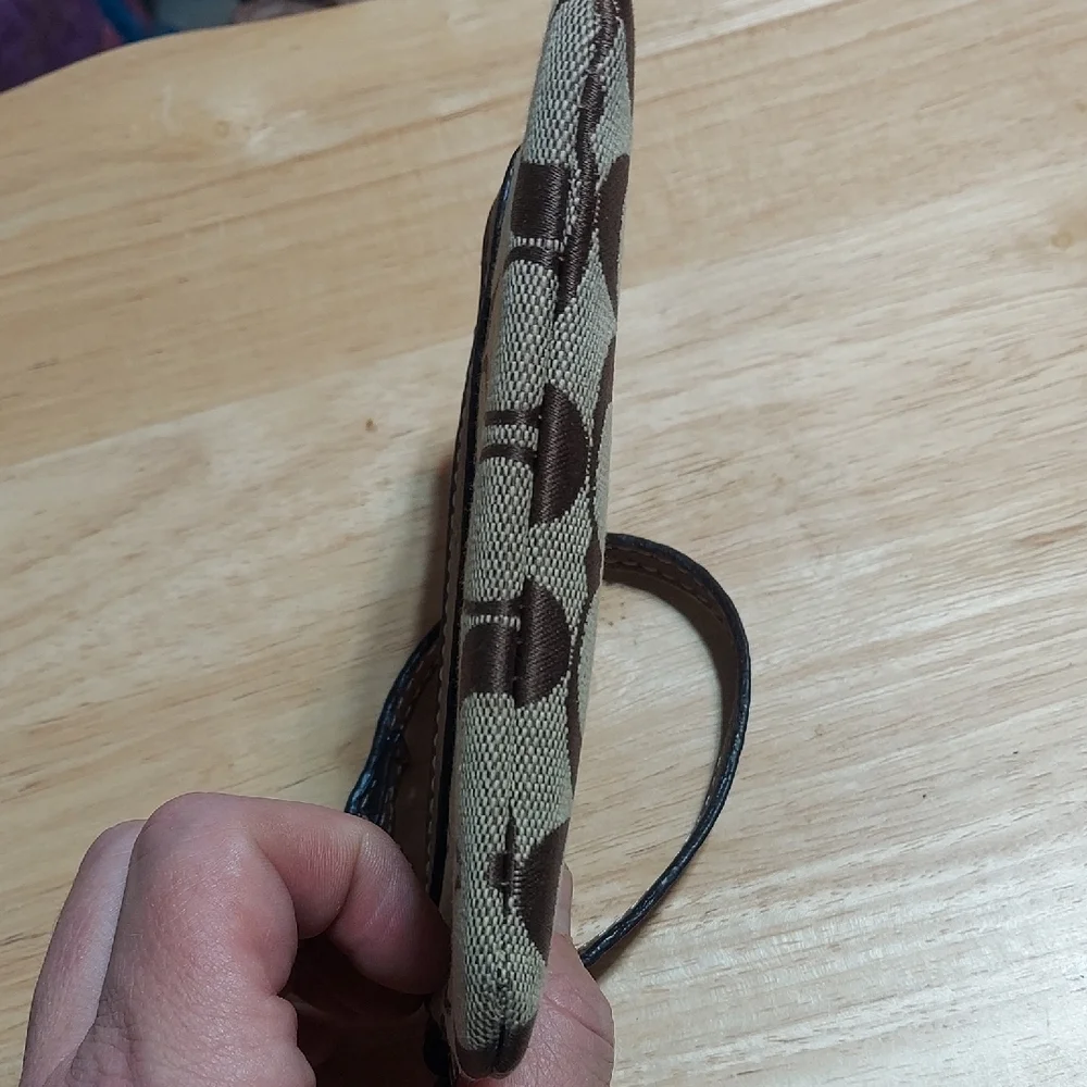 Coach Brown and Tan Wristlet Used Fair Condition